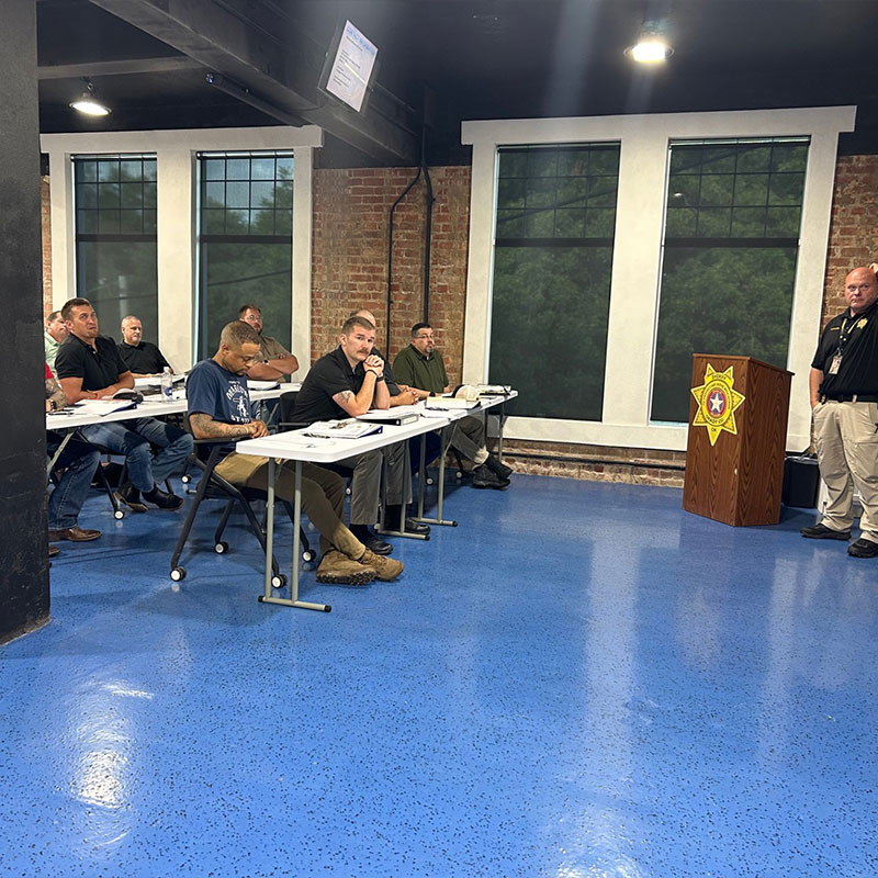 training room at sheriff's office during training